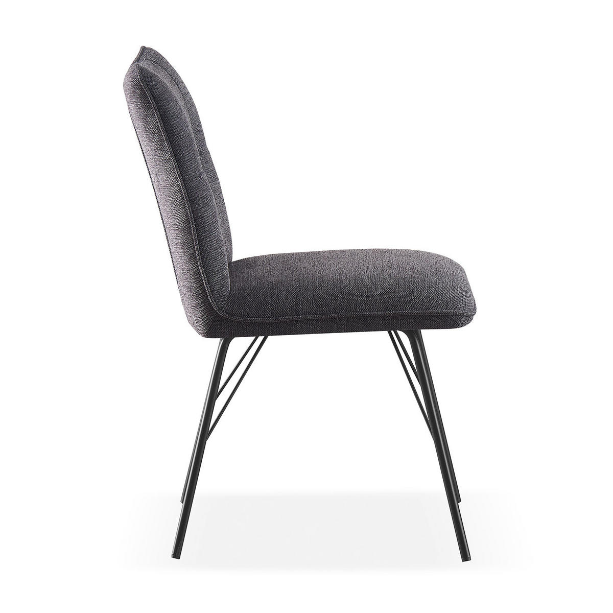 STUHL NELE Anthrazit 2 Stück - Anthrazit, Textil/Metall (46/85/60cm) - B&D Home