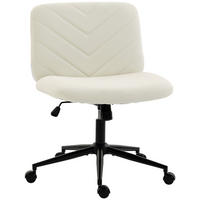 BÜROSTUHL Sperrholz Kunstleder Cremeweiß - Creme/Schwarz, Leder/Metall (61/95/62cm) - HOMCOM