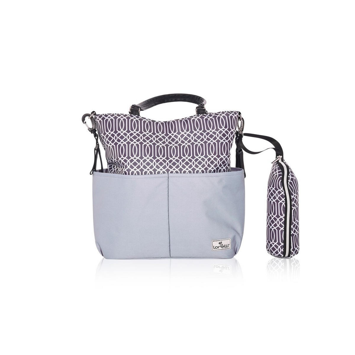 WICKELTASCHE Laura grau Wickelunterlage, 2 Außentaschen, Reißverschluss, Schultergurt - Grau, Textil (11/57/38cm) - Lorelli