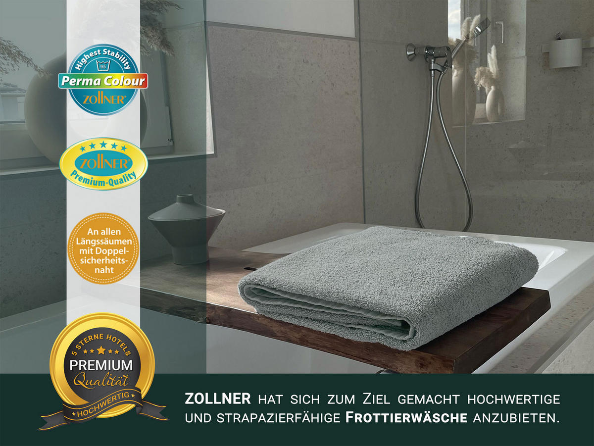 BADETUCH, 2er-Set, 100x150 cm, 100% Baumwolle, Grau - Hellgrau, Textil (100/150cm) - Zollner
