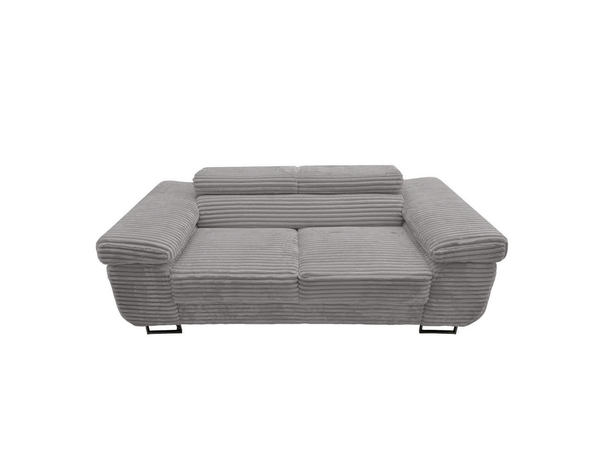 GUSTAW Sitzgarnitur 3+2+1, Schlafsofa 3-Sitzer, Cordbezug Hellgrau - Hellgrau, Textil (225/92/101cm) - KS Home Concept