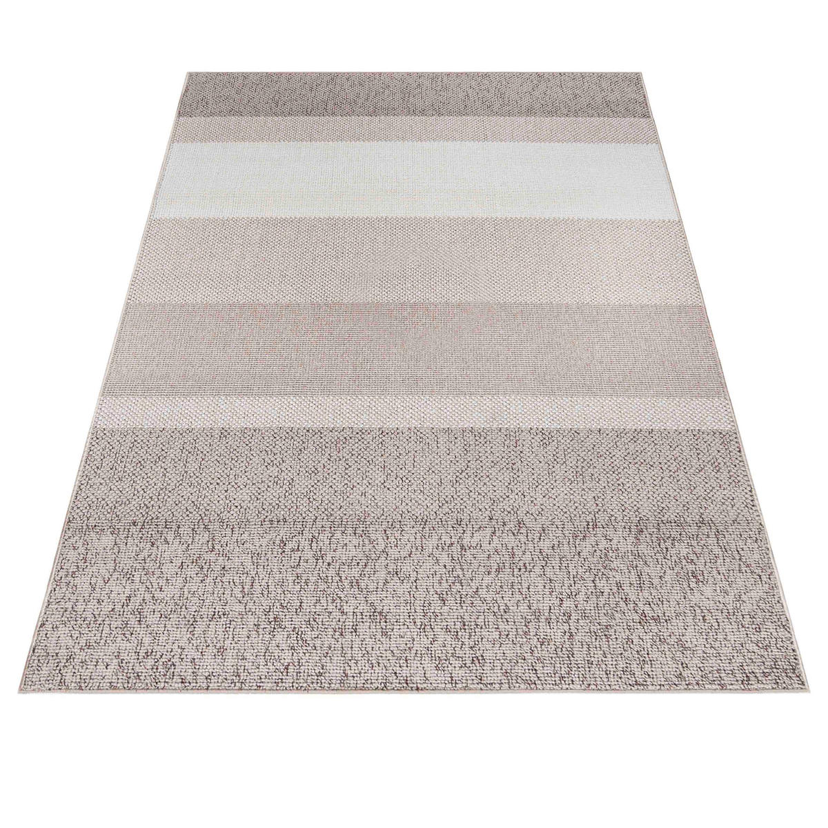 TEPPICH Lora PE13A Mazovia 80x150cm Beige Creme Gestreift Kurzflor - Beige, Textil (80/150cm) - Mazovia