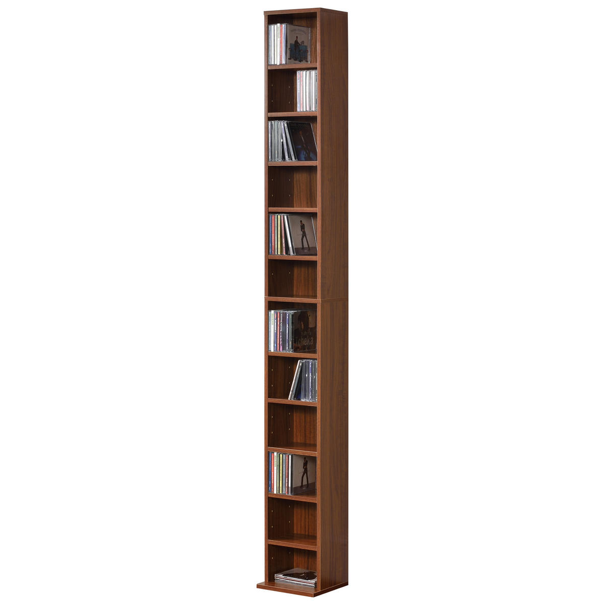 CD-REGAL Høyset - Walnussfarben, Holzwerkstoff (20/175/20cm) - [en.casa]