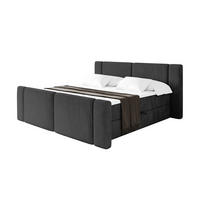 BOXBETT mit Matratze H3 - EVON Zanozek - 120x200 cm Schwarz - Schwarz, Holzwerkstoff (120/200cm) - ALTDECOR