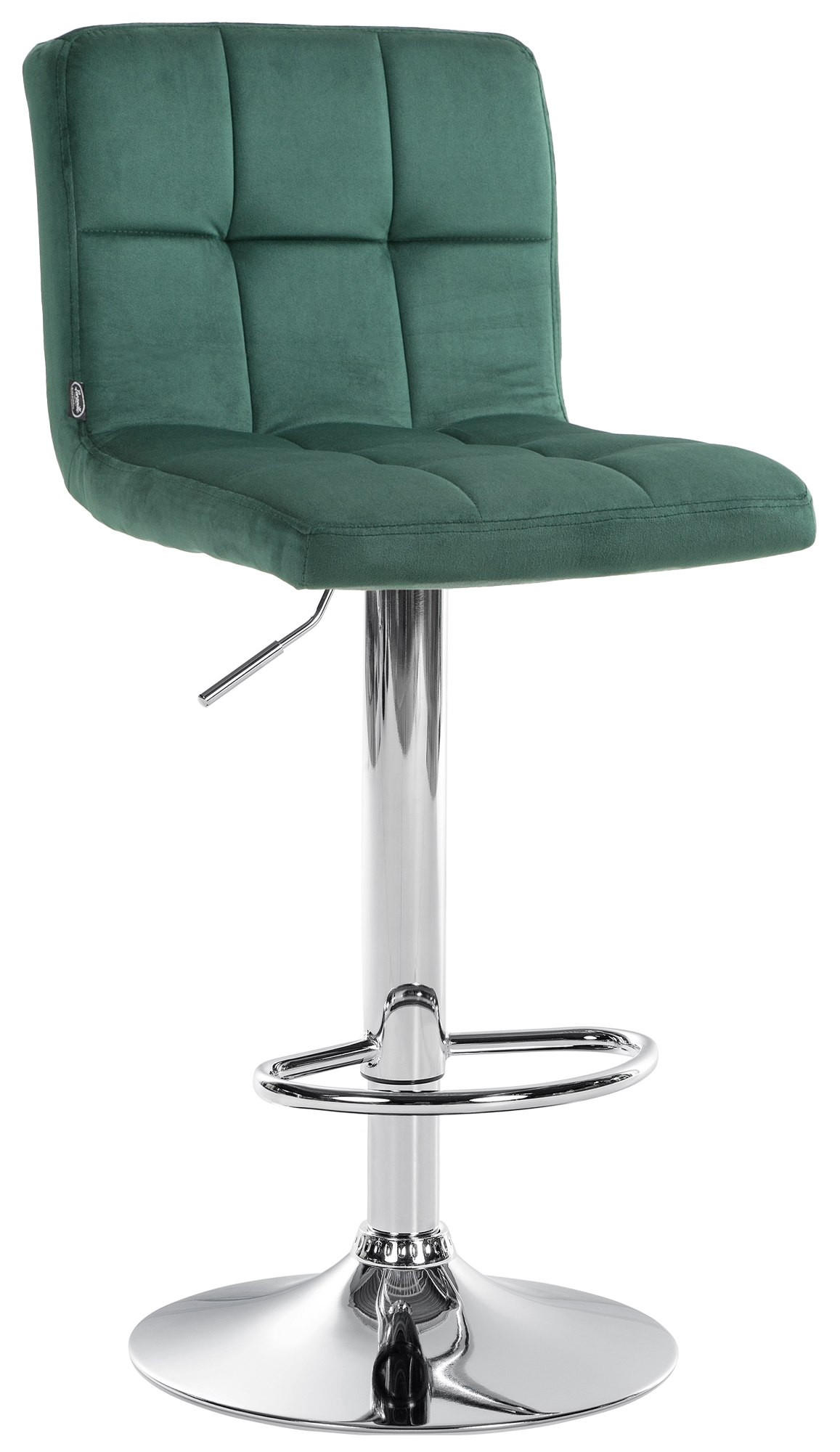 BARHOCKER BRISBAN Grün Samt Chrom - Grün, Textil/Metall (46/94/47cm) - DELUKE
