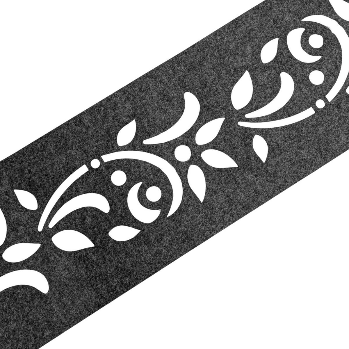 SICHTSCHUTZSTREIFEN Design Vlies Dekor Floral1 Einzelstreifen Anthrazitgrau 2,55m - Anthrazit, Kunststoff (260/19cm) - ZAUN|ZU