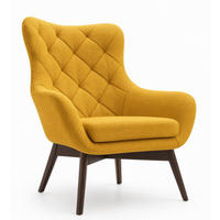 SESSEL Muskatgelb LISA CARO Auf Holzbeinen Gepolstert - Gelb, Textil (88/108/88cm) - Sepro Meble