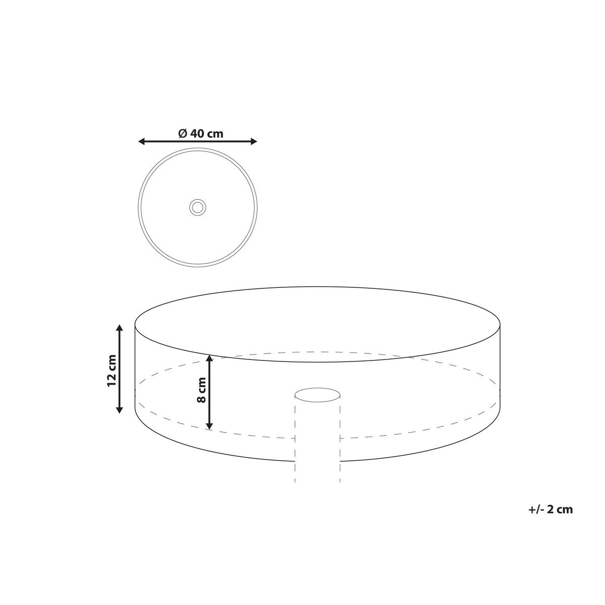 AUFSATZWASCHBECKEN Gold 40 cm Keramik Tebar - Goldfarben, Keramik (40/12/40cm) - Beliani