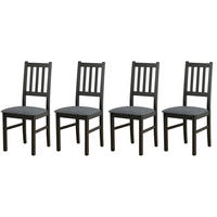 STUHL Bos 4 (4er Set) - Dunkelgrau/Schwarz, Holz (43/94/40cm) - Leaf Design