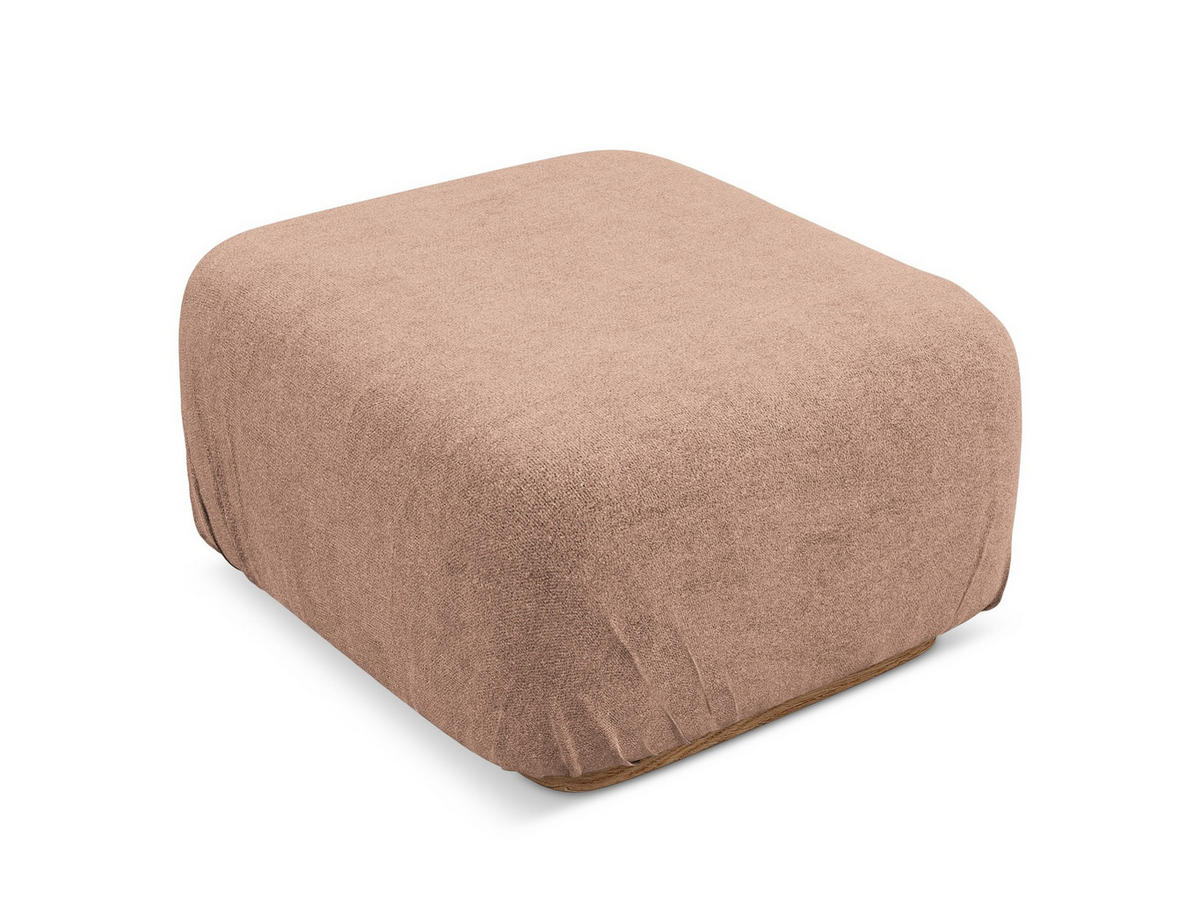 POUF Bouclé Stoff Pink - Pink/Hellrosa, Holz/Textil (83/95/41cm) - Makamii