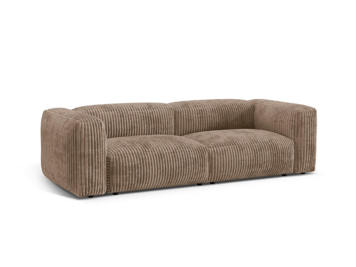 SOFA modular Martina aus Cord eichel 3 Sitzplätze - Rotbraun, Textil (106/75/240cm) - Micadoni