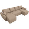 WOHLANDSCHAFT Rotterdam U mit Schlaffunktion Beige Bouclé - Creme, Textil (310/80/141cm) - Bromarkt