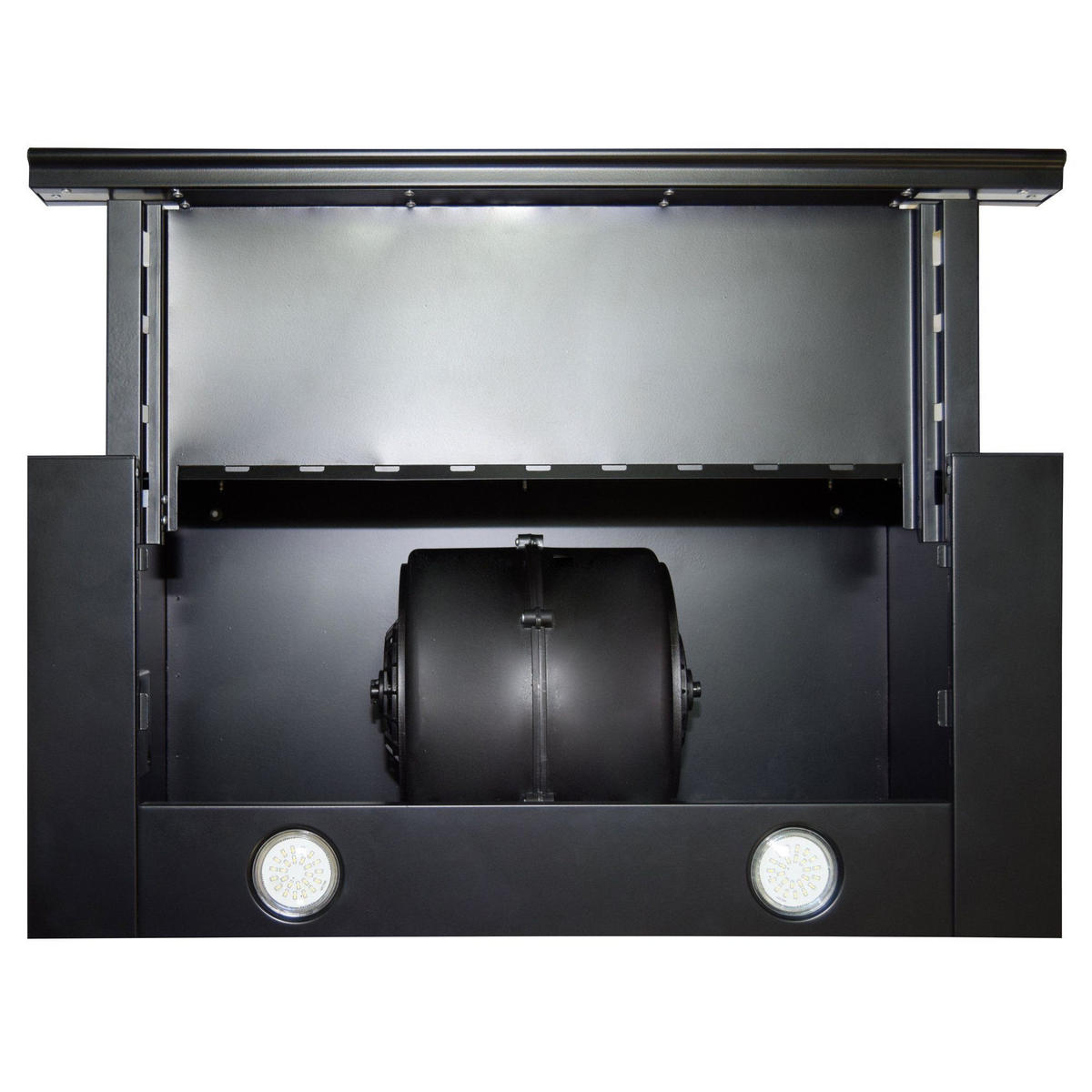 DUNSTABZUGSHAUBE GCH B 135 BL + umluftset, 60 cm Schwarz - Schwarz, Metall (60/24.3/30cm) - Gurari
