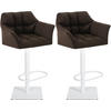 BARHOCKER 2er Set Stoff Braun - Weiß/Braun, Textil/Metall (64/88/45cm) - CLP