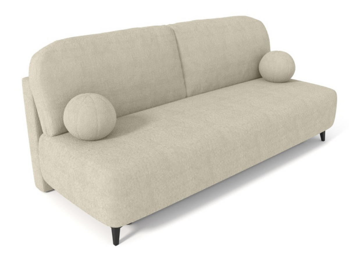 SOFA Beige MIO Mit Schlaffunktion Boucle - Beige, Textil (198/90/86cm) - Sepro Meble
