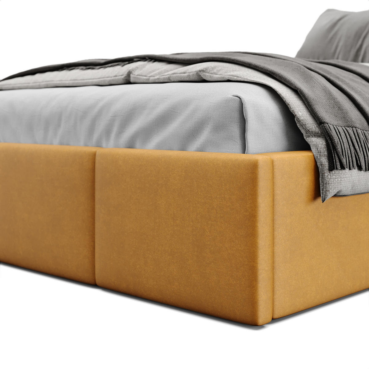 POLSTERBETT für Schlafzimmer Bett mit Stauraum Gelb 120x200cm - Gelb, Holzwerkstoff/Textil (120/200cm) - Muralo