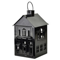 LATERNENHAUS Roger Schwarz 20,3x20xh33,8 cm Metall - Schwarz, Metall (20/33.8/20.3cm) - Mondex