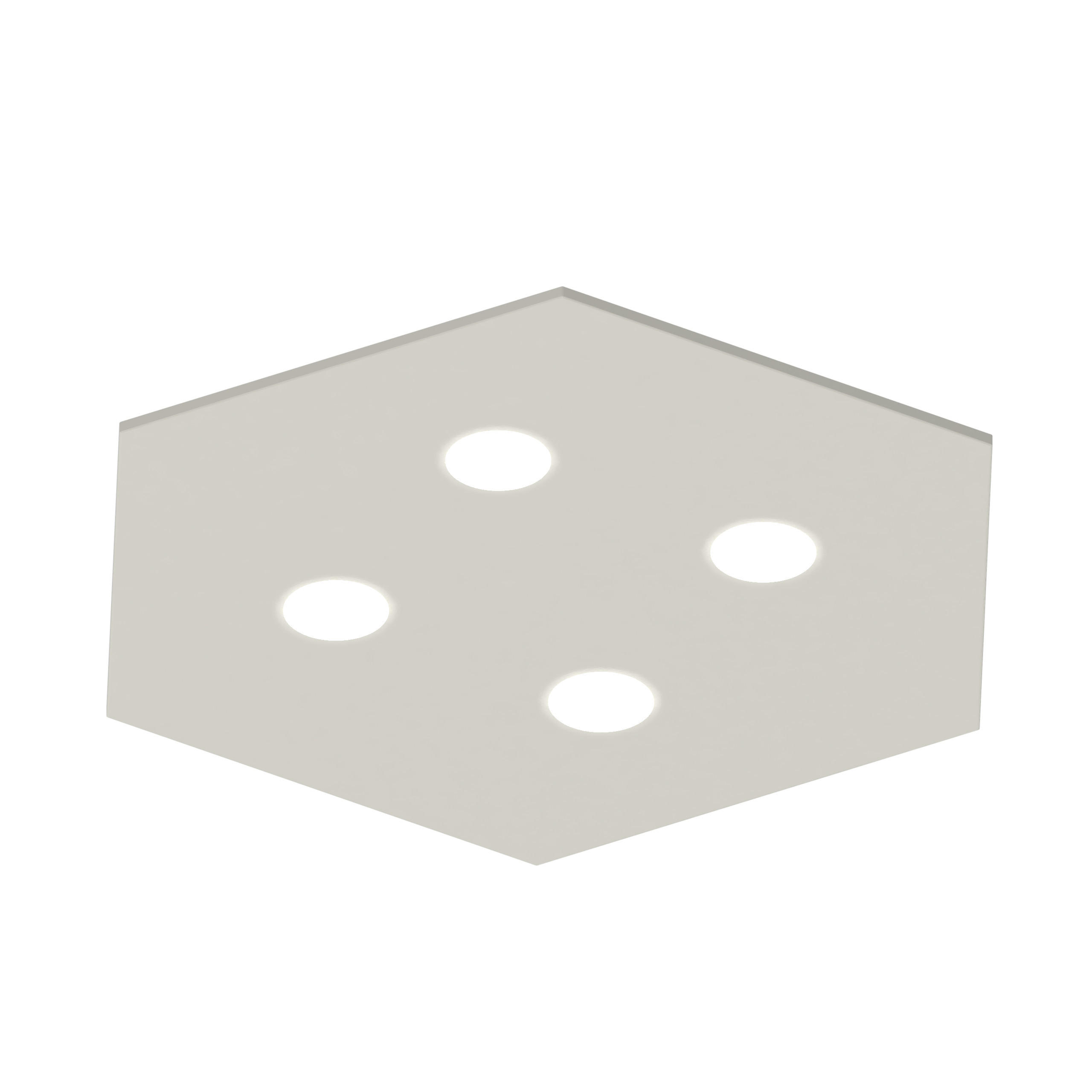 DECKENLEUCHTE River Hex X4 - Weiß Hochglanz, Metall (55/65/4cm) - Lumicom