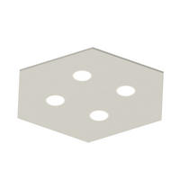 DECKENLEUCHTE River Hex X4 - Weiß Hochglanz, Metall (55/65/4cm) - Lumicom
