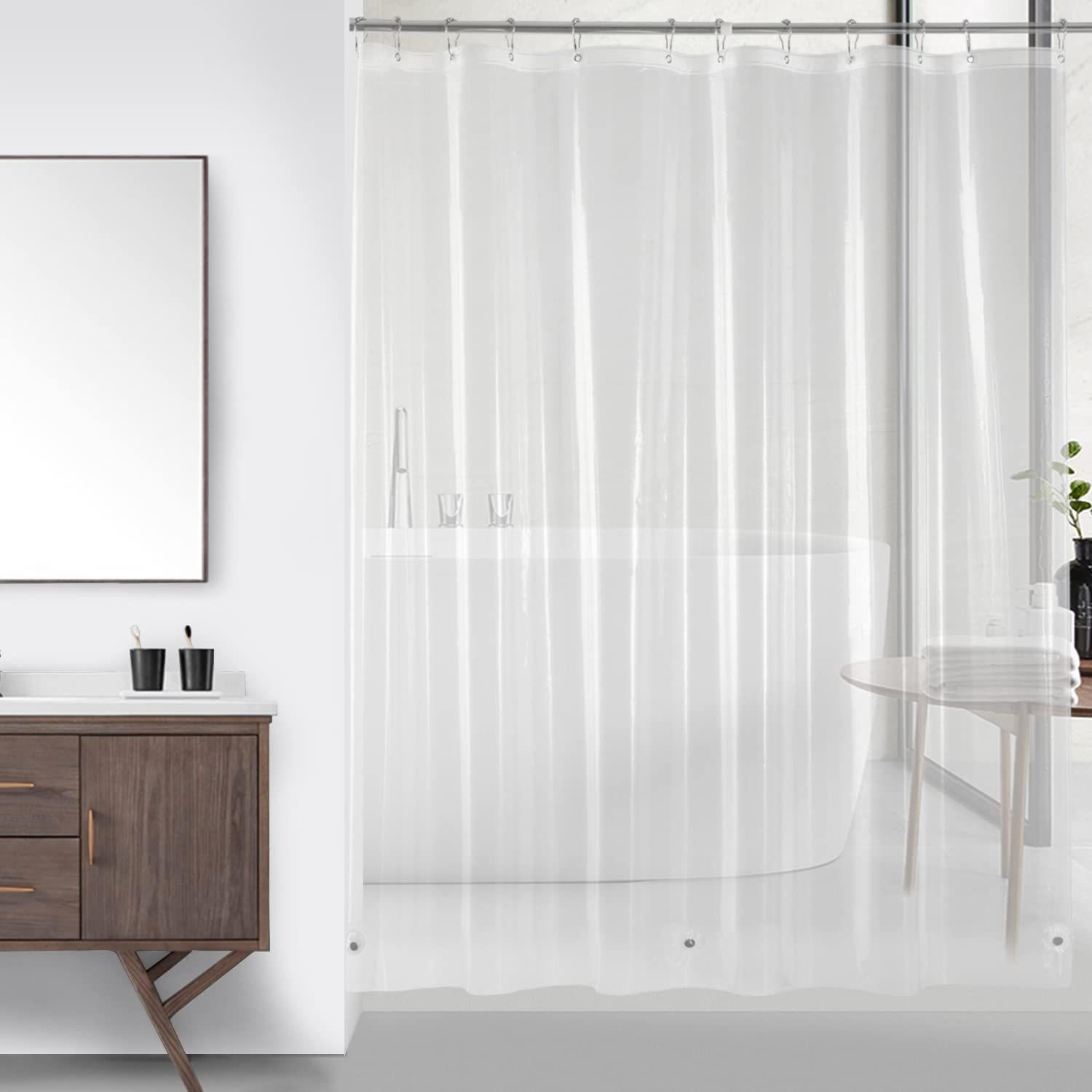 DUSCHVORHANG EINLAGE 180 x 180 cm transparent fürs Badezimmer - Transparent, Kunststoff (180/180cm) - MCBOSON