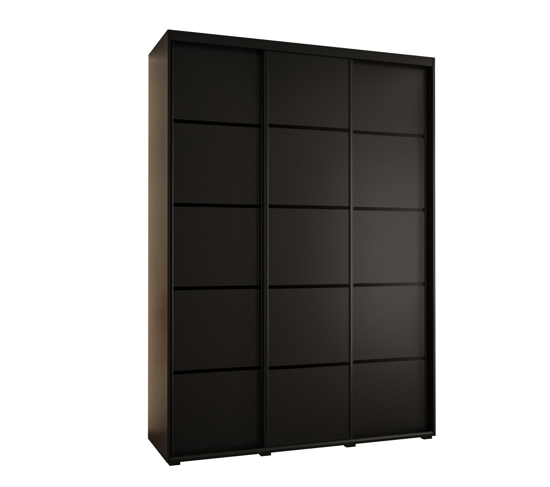 SCHWEBETÜRENSCHRANK 235,2/180/60 3-türig - Schwarz, Holz/Metall (180/235/60cm) - Abiks Möbel