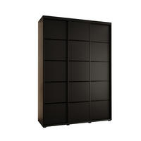 SCHWEBETÜRENSCHRANK 235,2/180/60 3-türig - Schwarz, Holz/Metall (180/235/60cm) - Abiks Möbel
