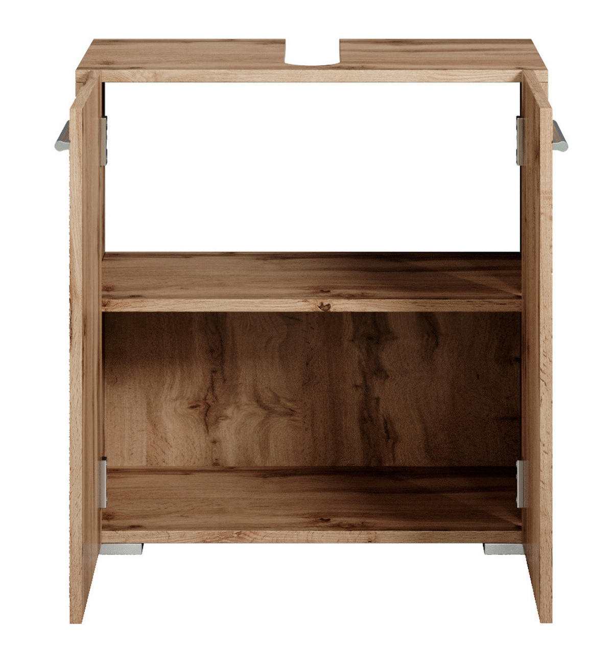 WASCHBECKENUNTERSCHRANK Jupiter 2 Türen Eiche Fischgrät - 60 x 30 x 60 cm - Eiche Wotan, Holz (60/60/30cm) - Badplaats