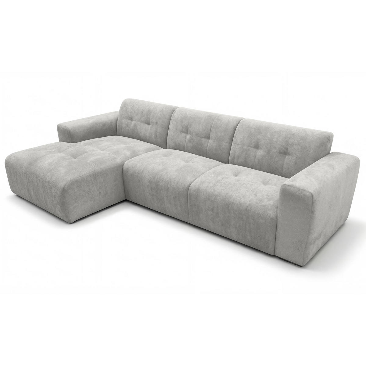 ECKSOFA L Form Corlu Grau 310/165/78 cm – stilvolle kleine Eckcouch Links - Schwarz/Grau, Kunststoff/Textil (310/165cm) - AX Living
