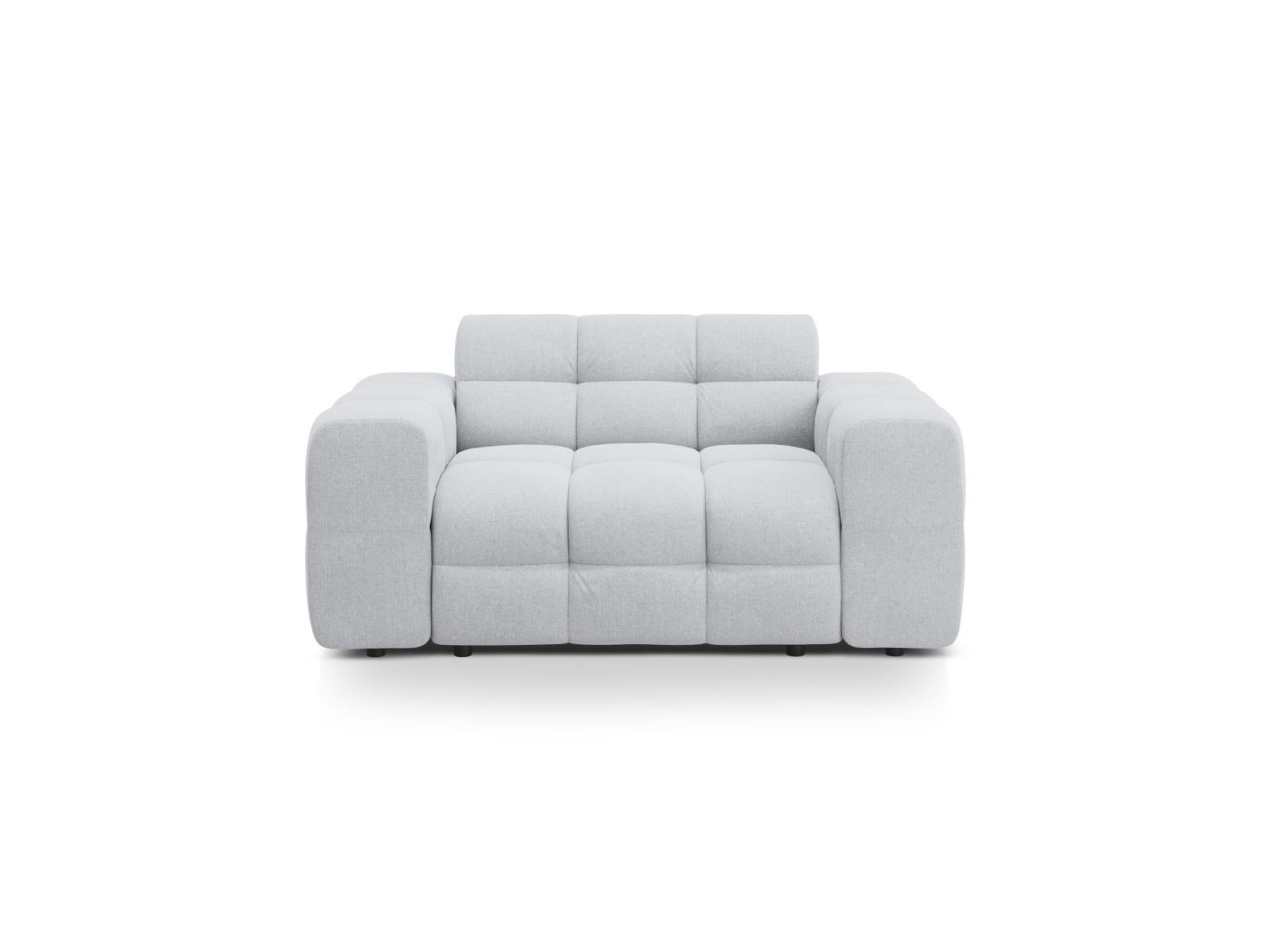 SOFA Kendal aus strukturiertem Stoff hellgrau 2 Sitzplätze - Hellgrau, Textil (156/79/103cm) - Micadoni