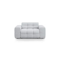SOFA Kendal aus strukturiertem Stoff hellgrau 2 Sitzplätze - Hellgrau, Textil (156/79/103cm) - Micadoni