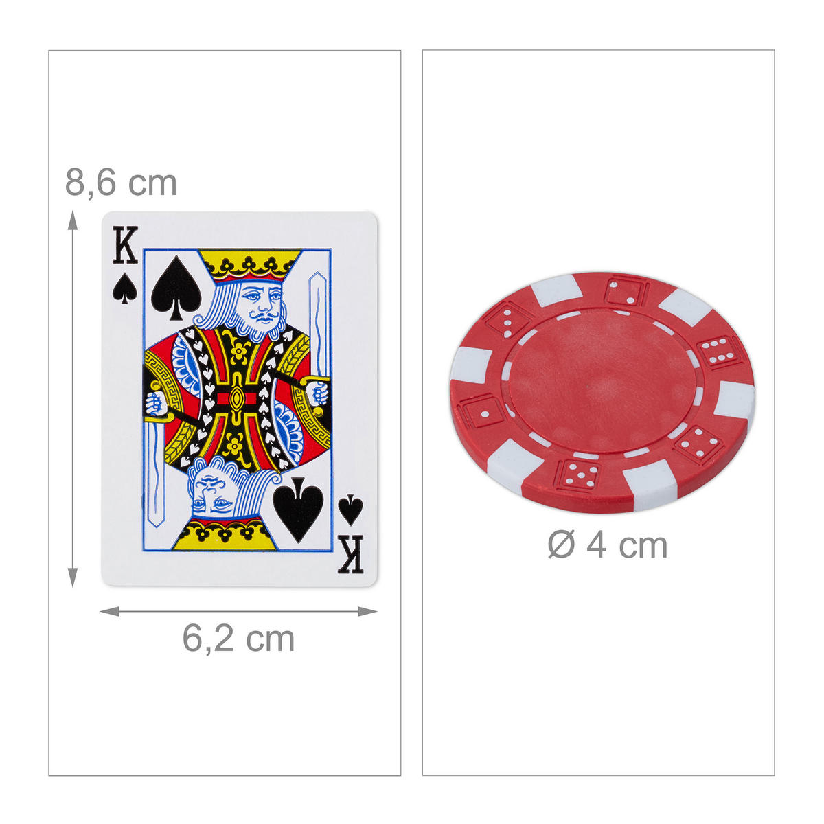 POKERKOFFER - Silberfarben, Kunststoff/Textil (20.5/6.5cm) - Relaxdays