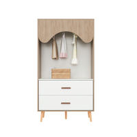 KLEIDERSCHRANK 80/141,5/46 cm Natur/Weiß aus MDF mit 2 Schubladen - Weiß, Holzwerkstoff (46/141.5/80cm) - OKMYHOME