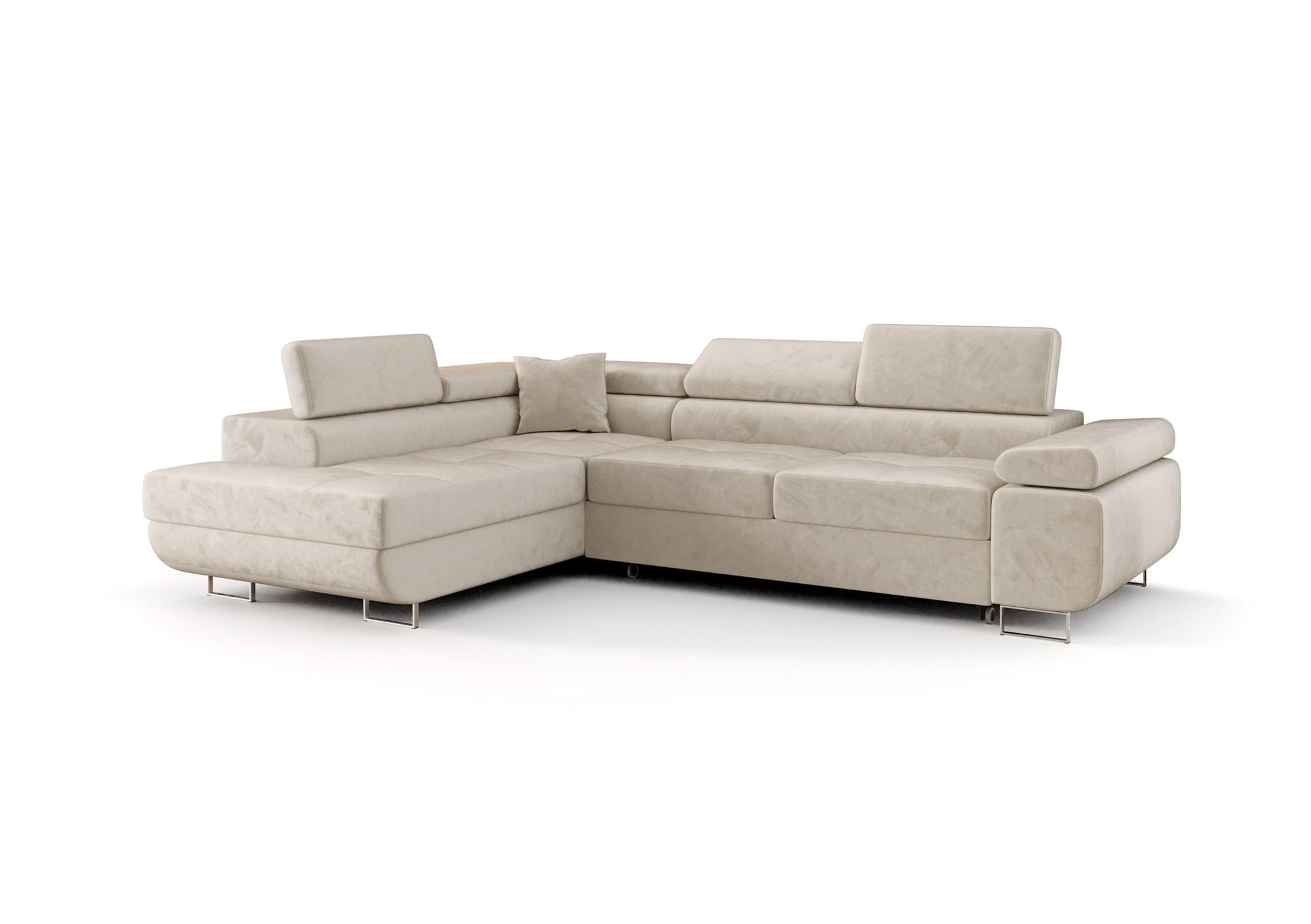 ECKSOFA Monaro Mit Schlaffunktion - Beige, Holzwerkstoff/Textil (275/202cm) - Fun Möbel