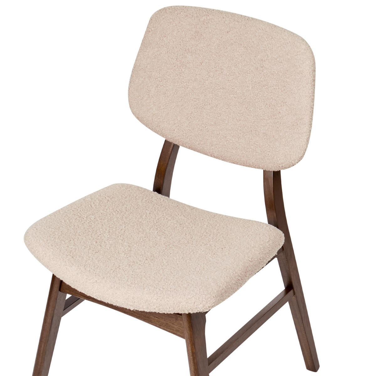 ESSZIMMERSTUHL 2er-Set Dunkelbraun/Beige Elaine - Beige/Braun, Textil (48/81/54cm) - Beliani