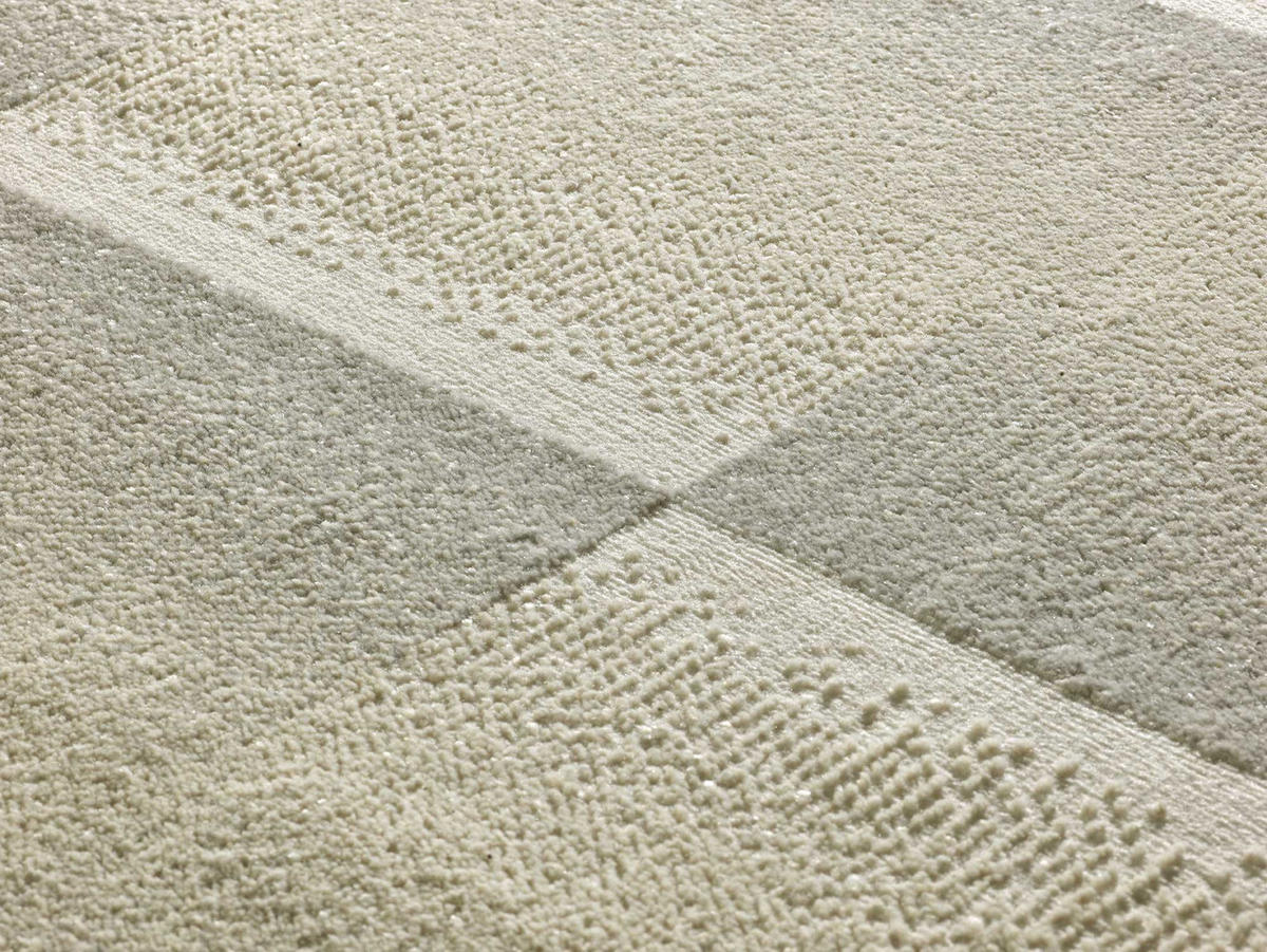 WEBTEPPICH Silber Sensation 160/230 cm - Beige/Silberfarben, Naturmaterialien/Textil (160/230cm) - Atticgo