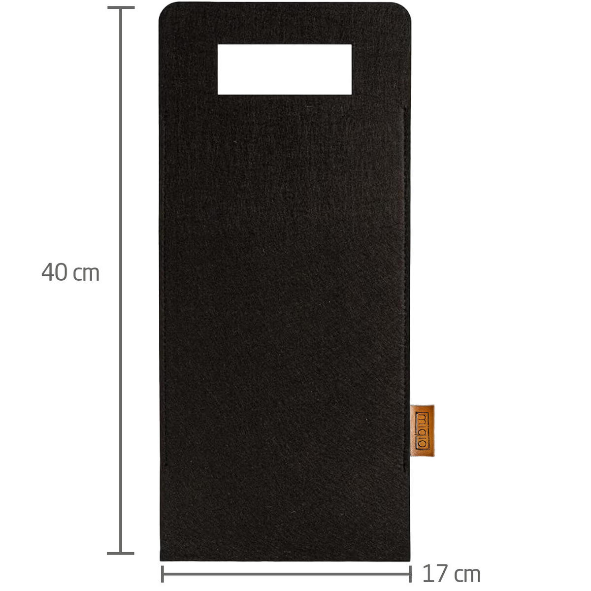 FLASCHENTASCHE aus Filz - Schwarz, Textil (17/1/40cm) - Miqio Design