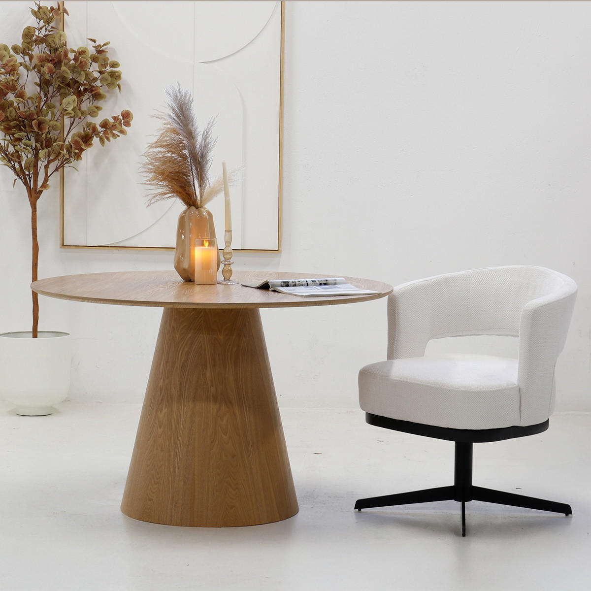 ESSTISCH Rund 120cm aus MDF, natur - Braun, Holz (120/120/75cm) - Giga Meubel