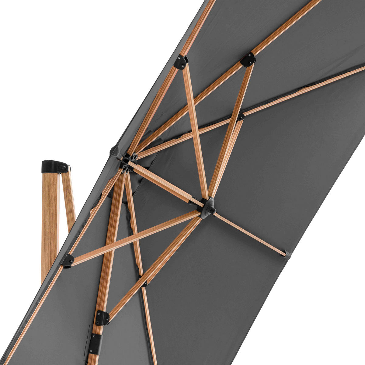 SONNENSCHIRM 3x3m mit 4 Gewichtsplatten, Grau - Grau, Metall (300/300cm) - Oviala