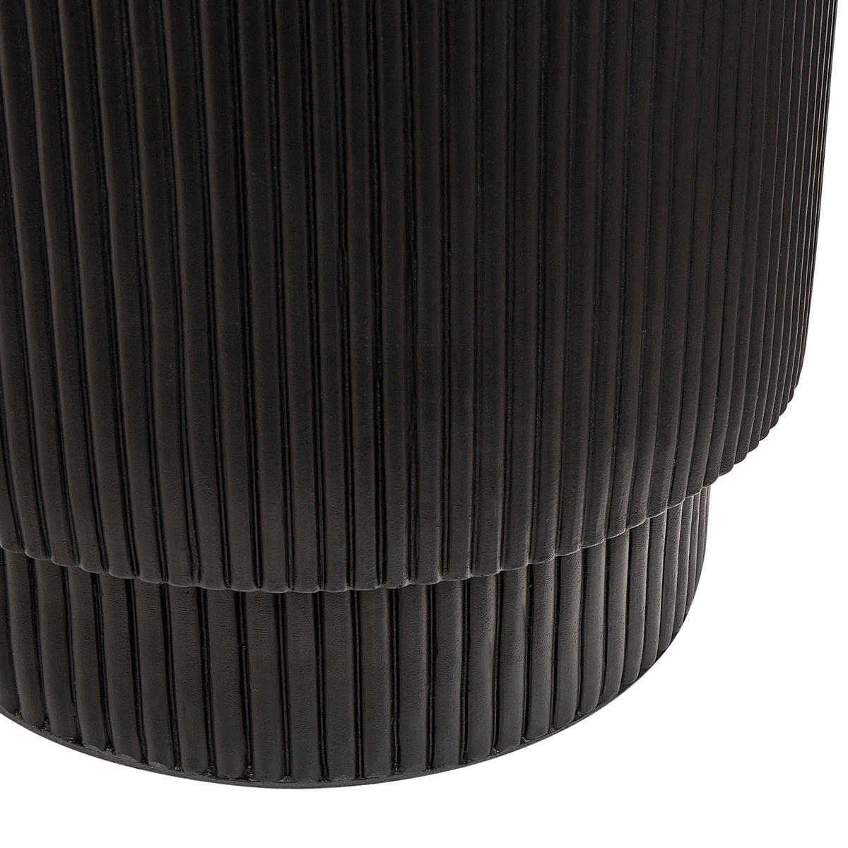 BEISTELLTISCH Beton schwarz rund 35 cm Biccari - Schwarz, Stein (35/35/45cm) - Beliani