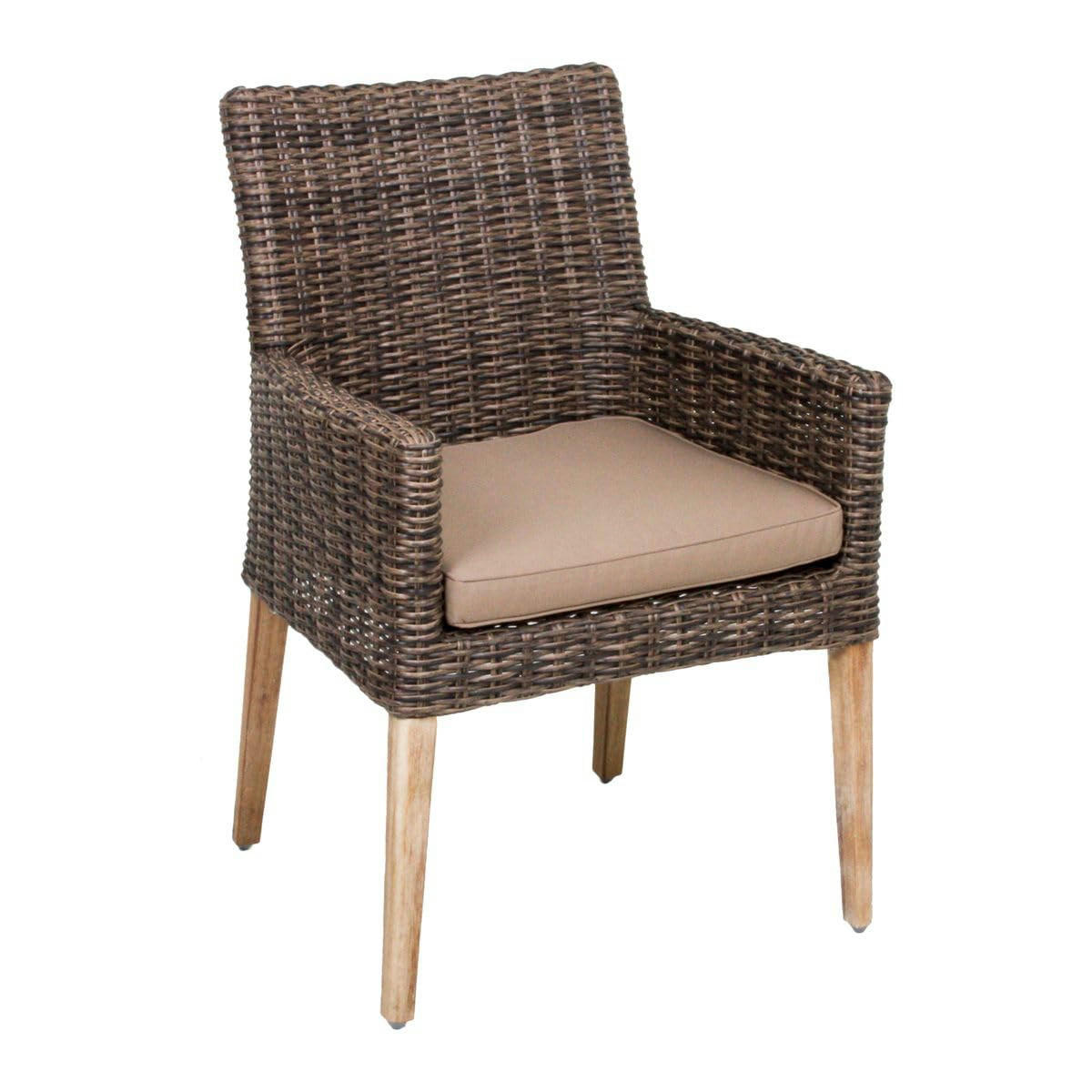 GARTEN-SITZGRUPPE Lugano Rund Gartenmöbel-Set - Dunkelbraun, Holz - DELUKE