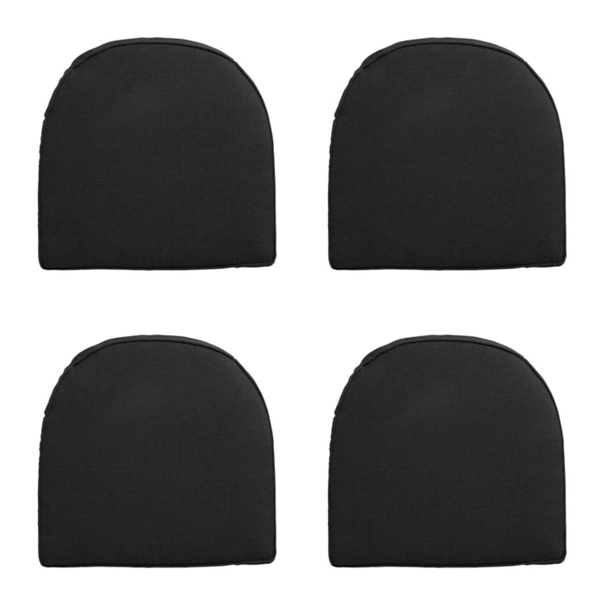 SITZKISSEN YORK Rippe 48/48 cm 4er-Set - Schwarz, Textil (48/5/48cm) - Madison