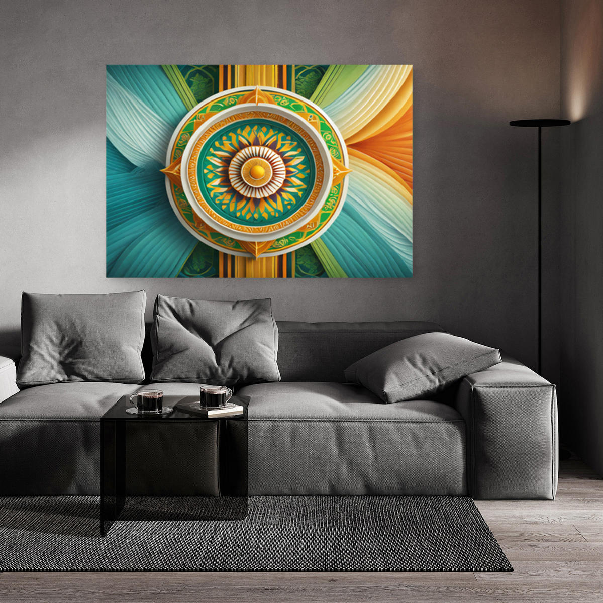 WANDBILD mandala zen symbol - Multicolor, Textil (60/40cm) - Feeby