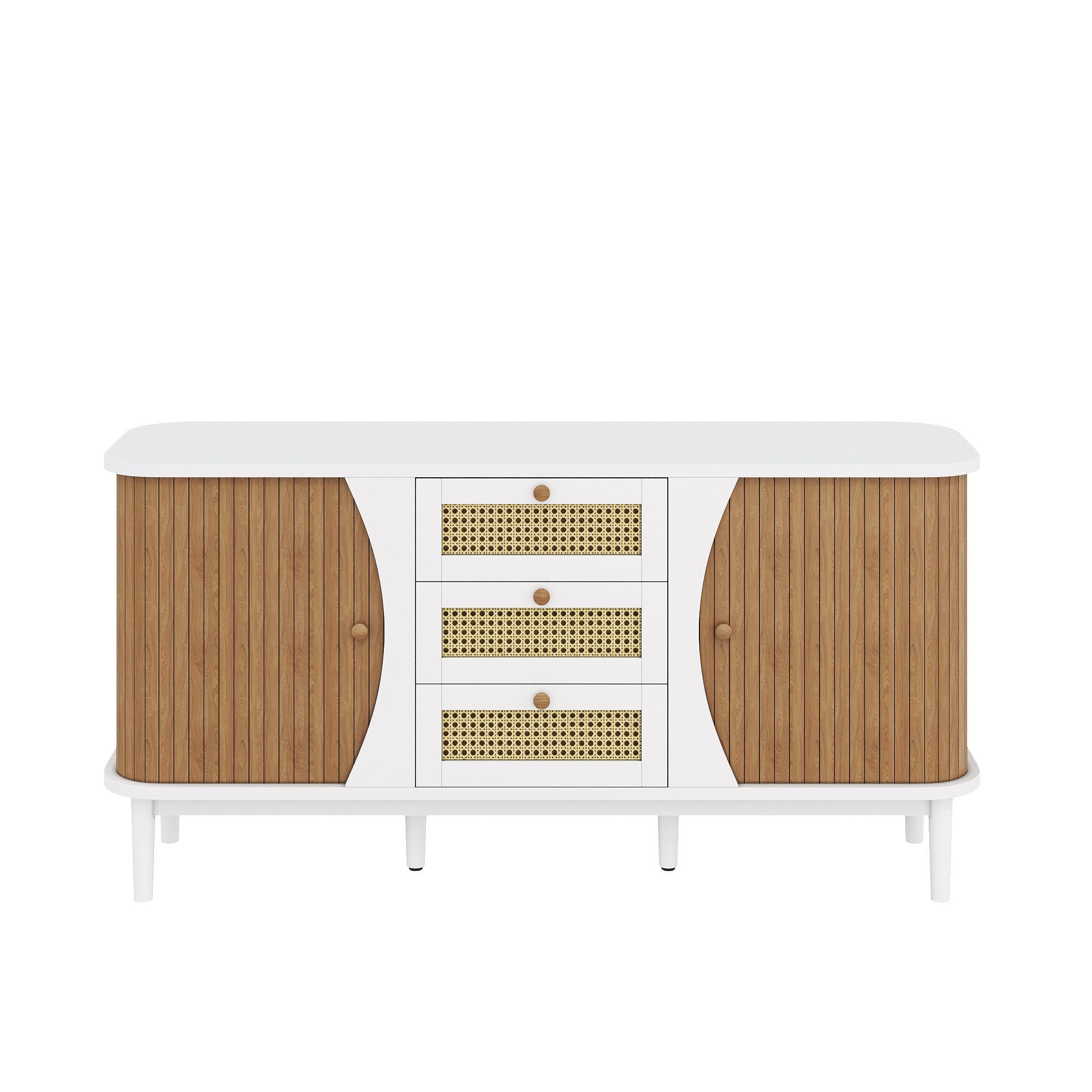 Pangivo Sideboard Weiß 140.5x76x40 cm