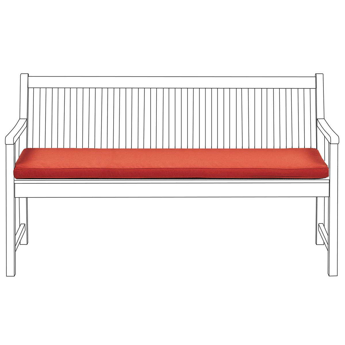 SITZBANKPOLSTER KISSEN Rot Vivara - Rot, Textil (152/5/54cm) - Beliani