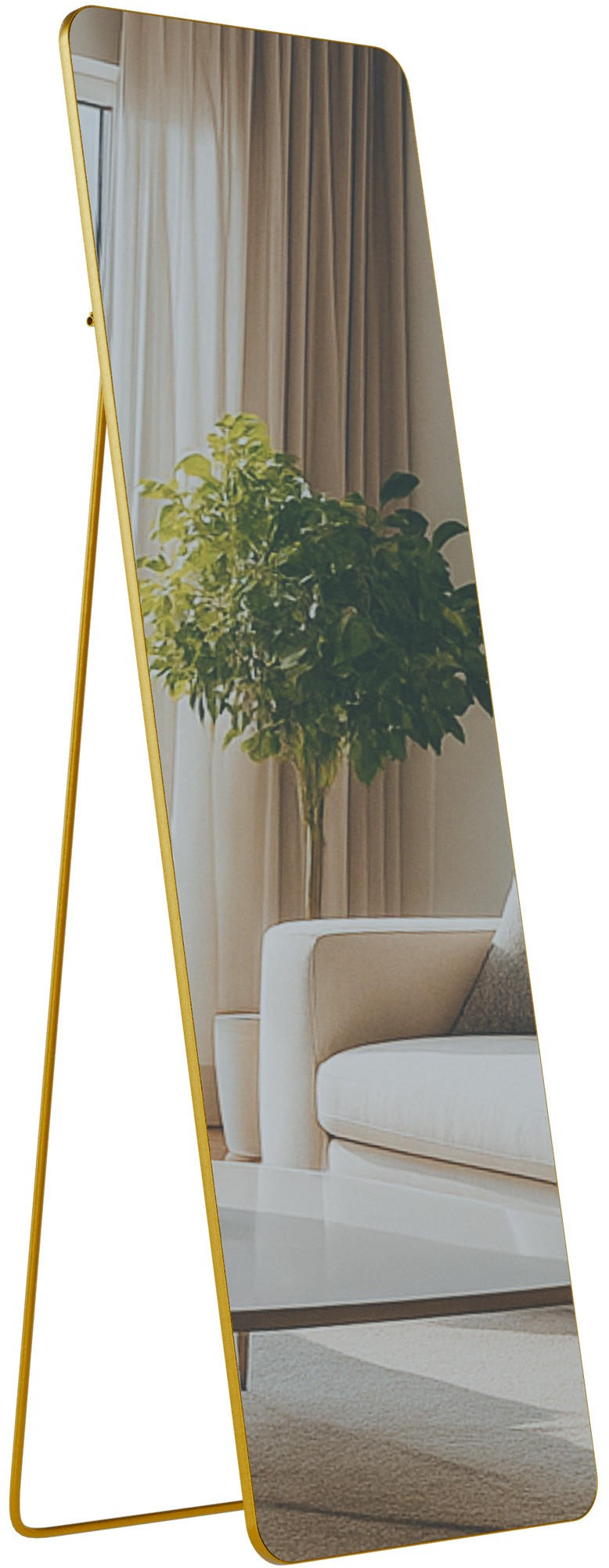 STANDSPIEGEL Murcia Glas Gold glanz Ganzkörperspiegel - Goldfarben, Glas (50/160/3cm) - DELUKE