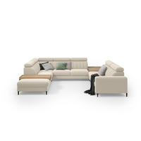 WOHNLANDSCHAFT Wohl U – Beige, mit Schlaffunktion, Bettkasten - Beige, Textil (356/88/262cm)