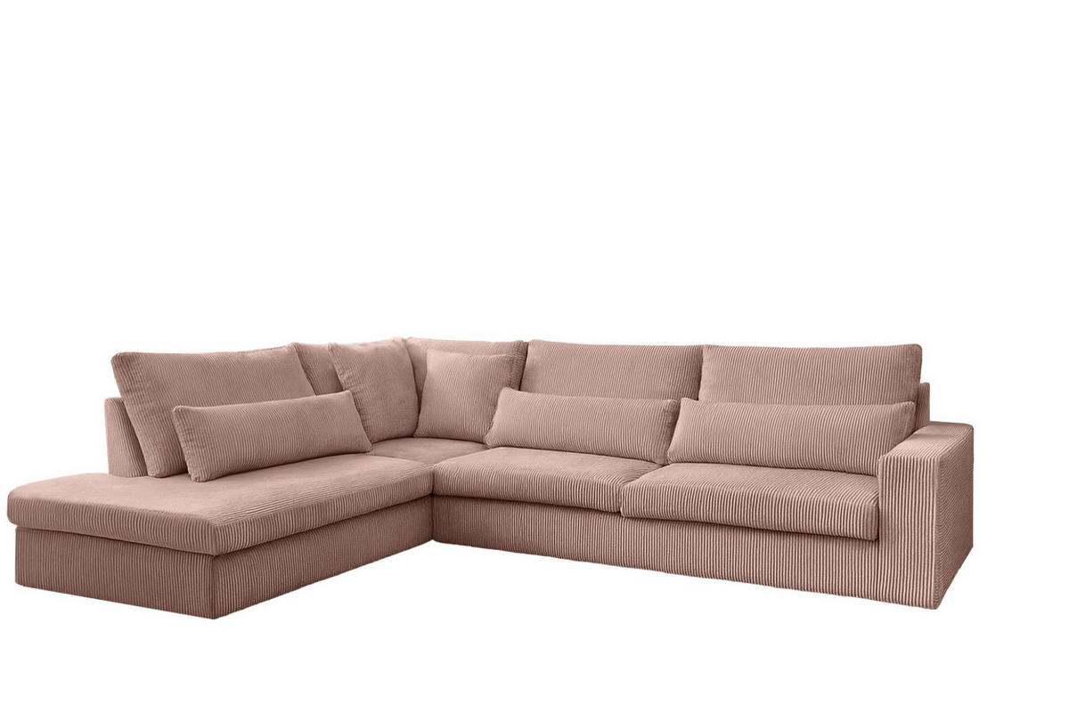 ECKSOFA L-Form SVEN Stoff Poso Rosa Links - Rosa, Textil (315/245cm) - Kaiser Möbel
