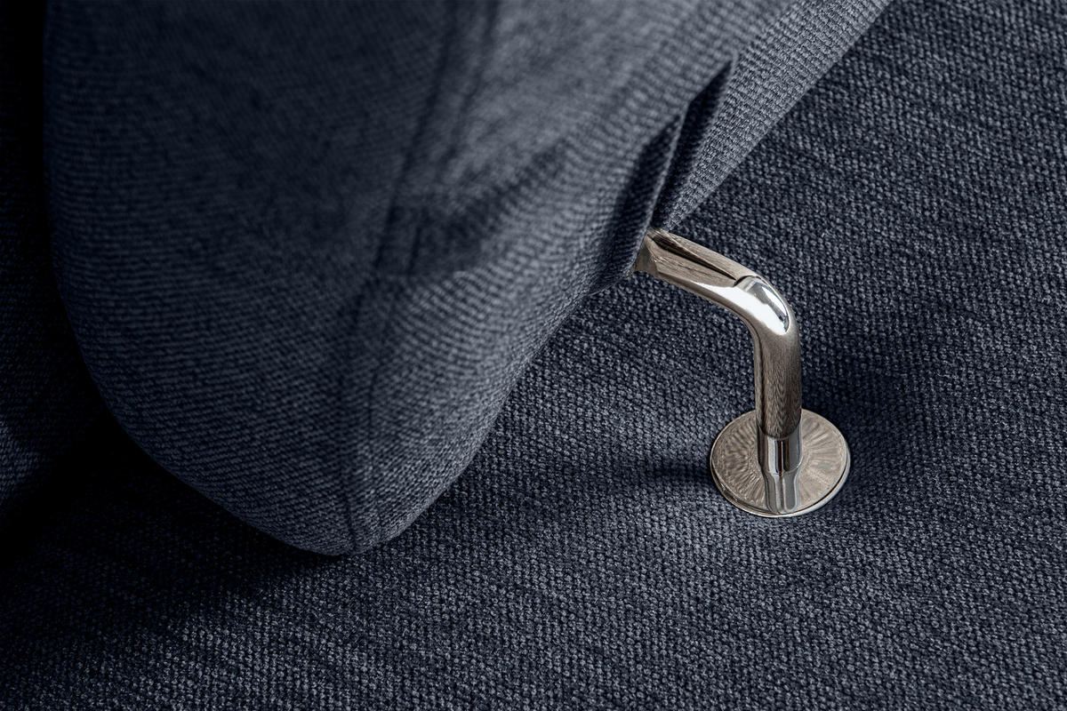 SCHLAFECKSOFA RATLO rechts 4/5-Sitzer mit Bettkasten, dunkelblau - Silberfarben/Dunkelblau, Textil (270/190cm) - KONSIMO®