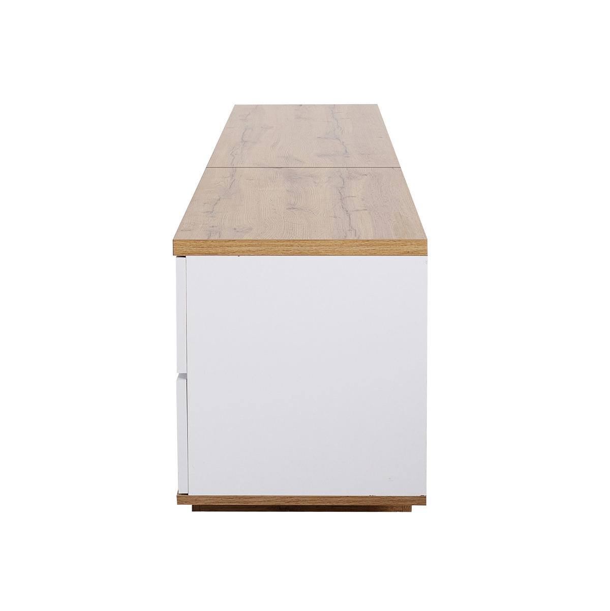 TV-SCHRANK 180 cm in Weiß & Holz-Optik Modernes Color-Block-Design - Weiß, Holzwerkstoff (180/46/38cm) - Urban Meuble