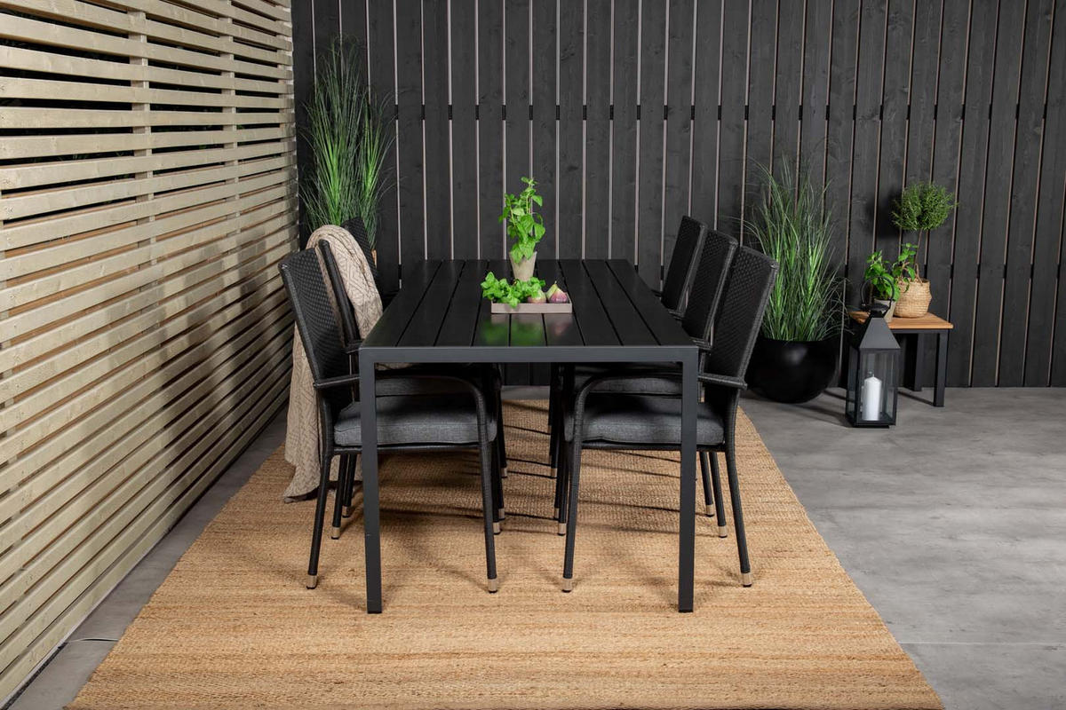 GARTENSET schwarz - Schwarz, Holzwerkstoff - ebuy24